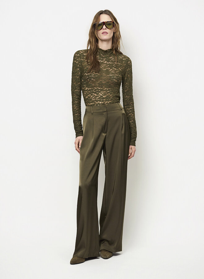 Dante6 irony lace turtle neck top olive