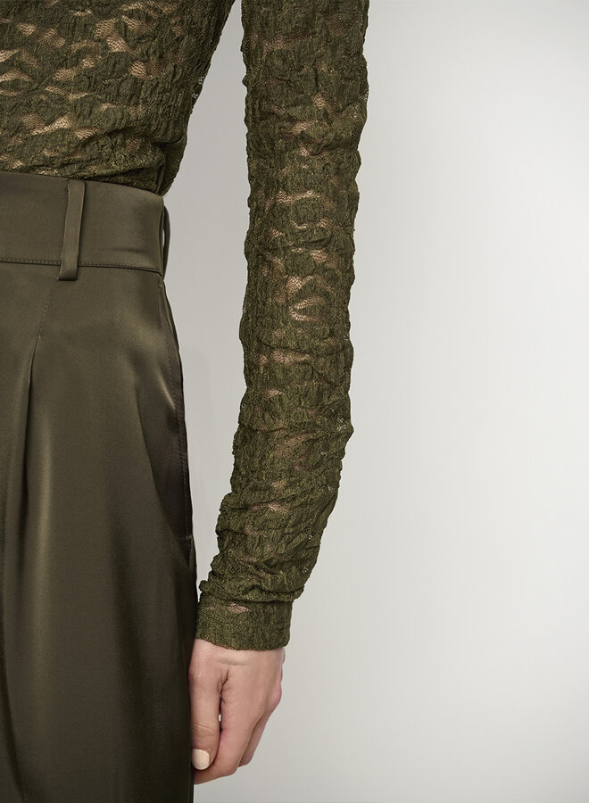 Dante6 irony lace turtle neck top olive