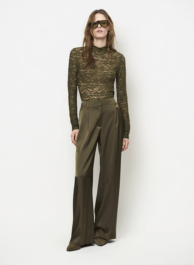 Dante6 jules bold satin smart pants olive