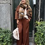 Drykorn floryn sjaal brown