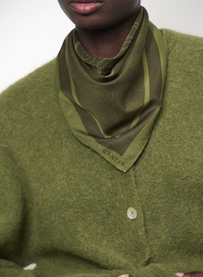 Dante6 monogram printed scarf olive