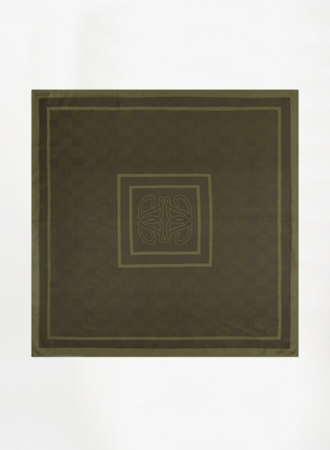 Dante6 monogram printed scarf olive