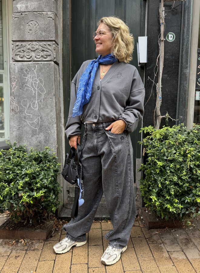 10DAYS bar pants jog denim black