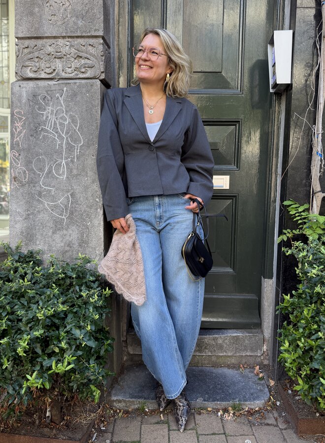 MEW evie shaped blazer dark grey