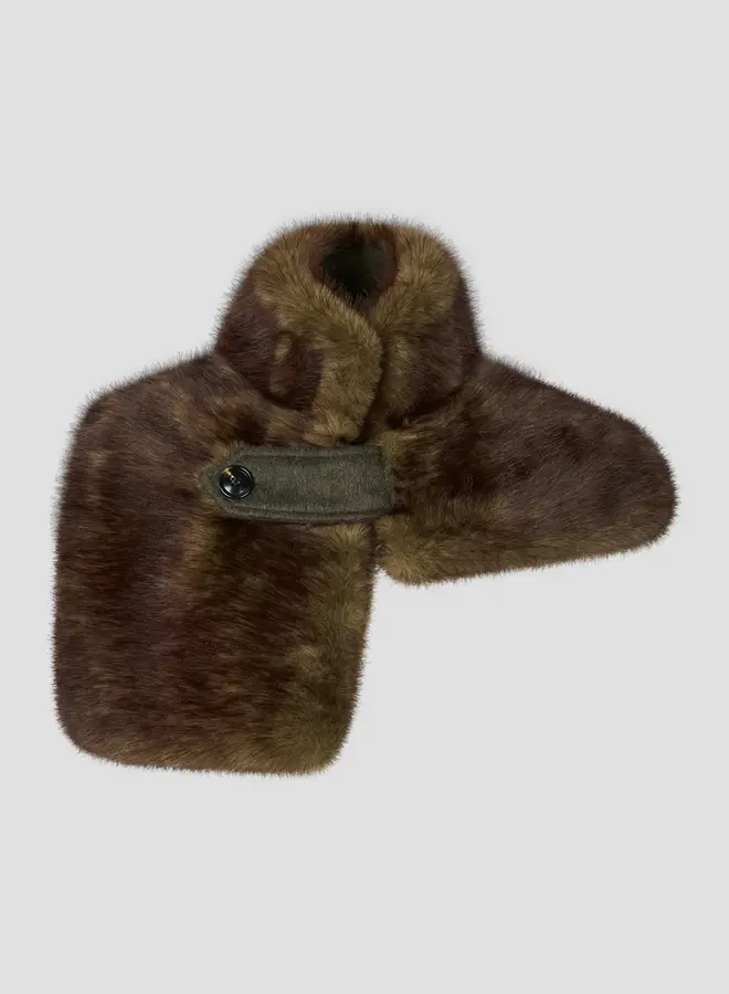 Second Female agola collar scarf black olive