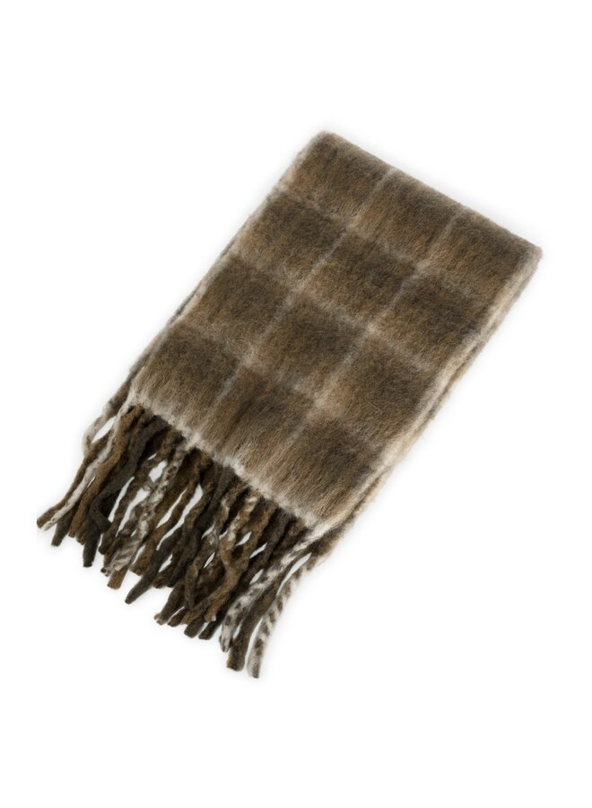 YAYA scarf met ruitpatroon brown