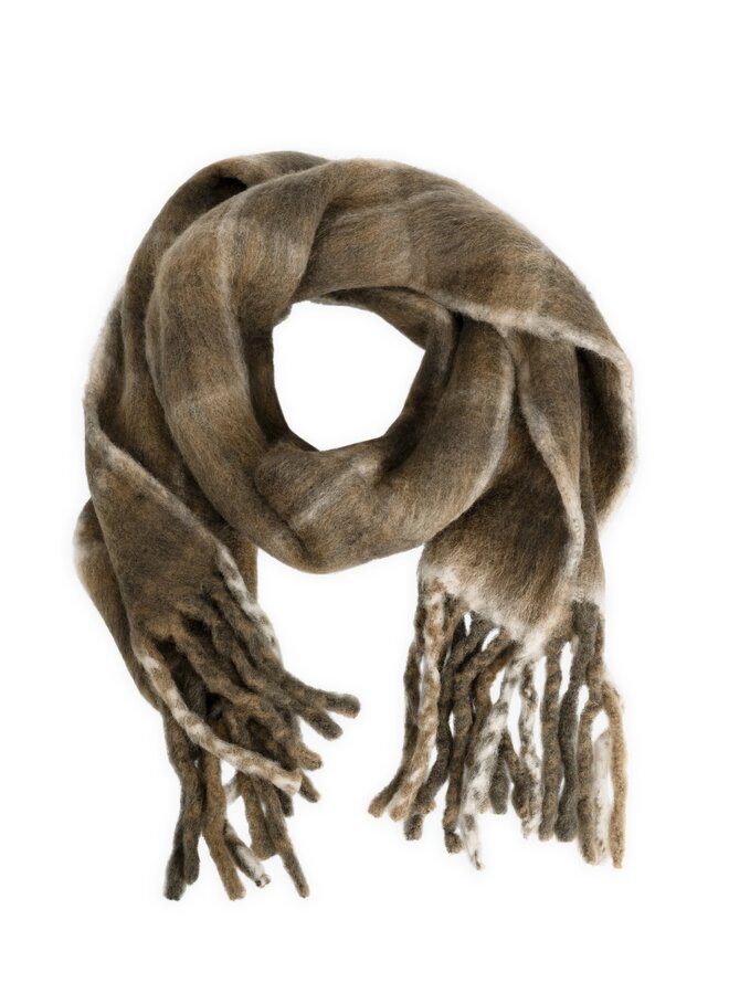YAYA scarf met ruitpatroon brown