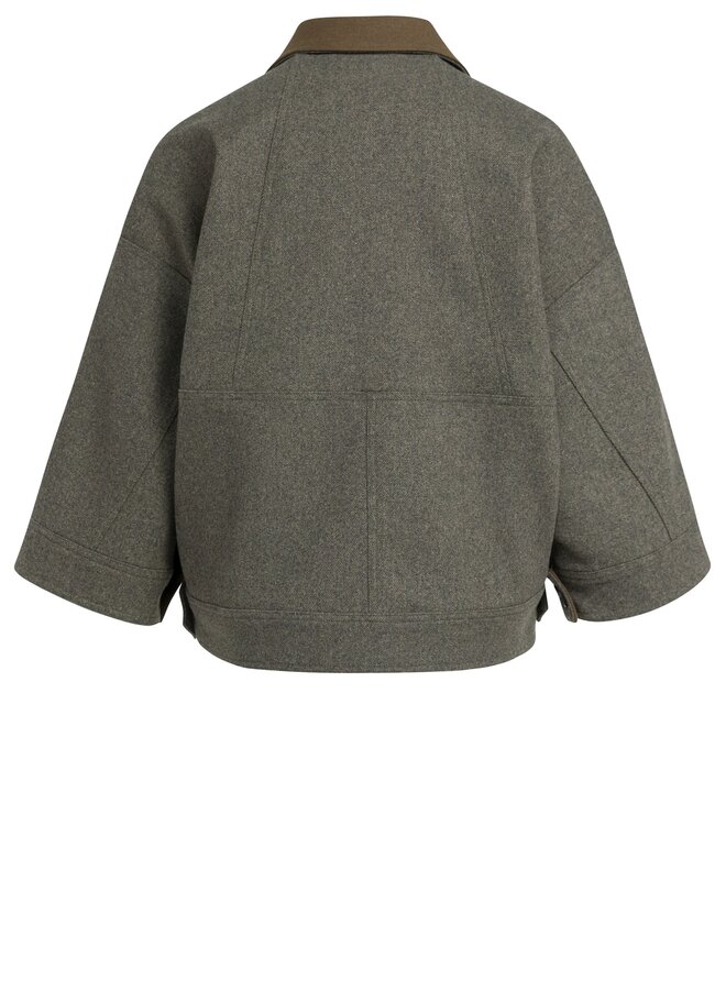 YAYA oversized wolmix jas grey