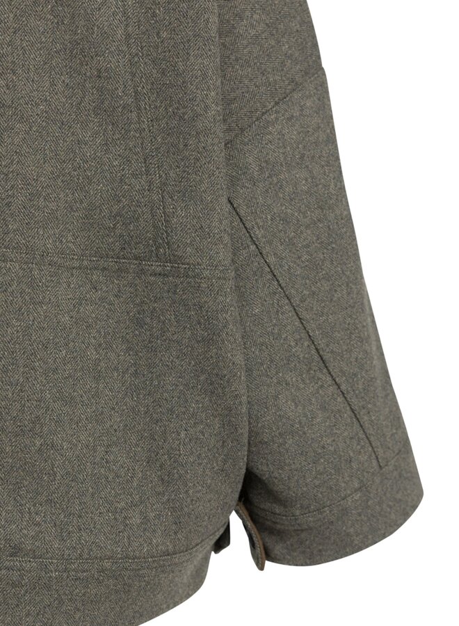 YAYA oversized wolmix jas grey