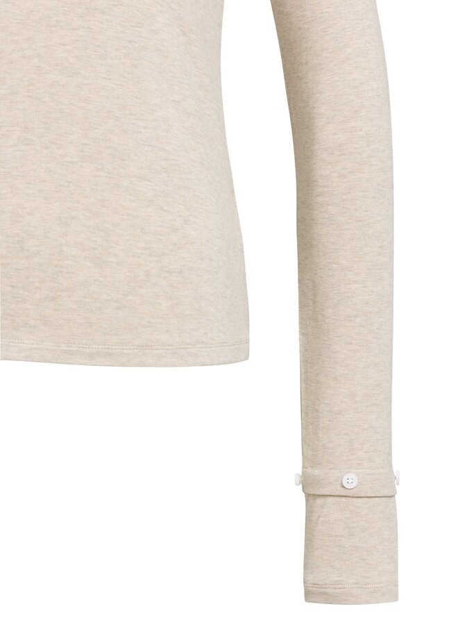 Yaya jersey top met afneembare manchet grey