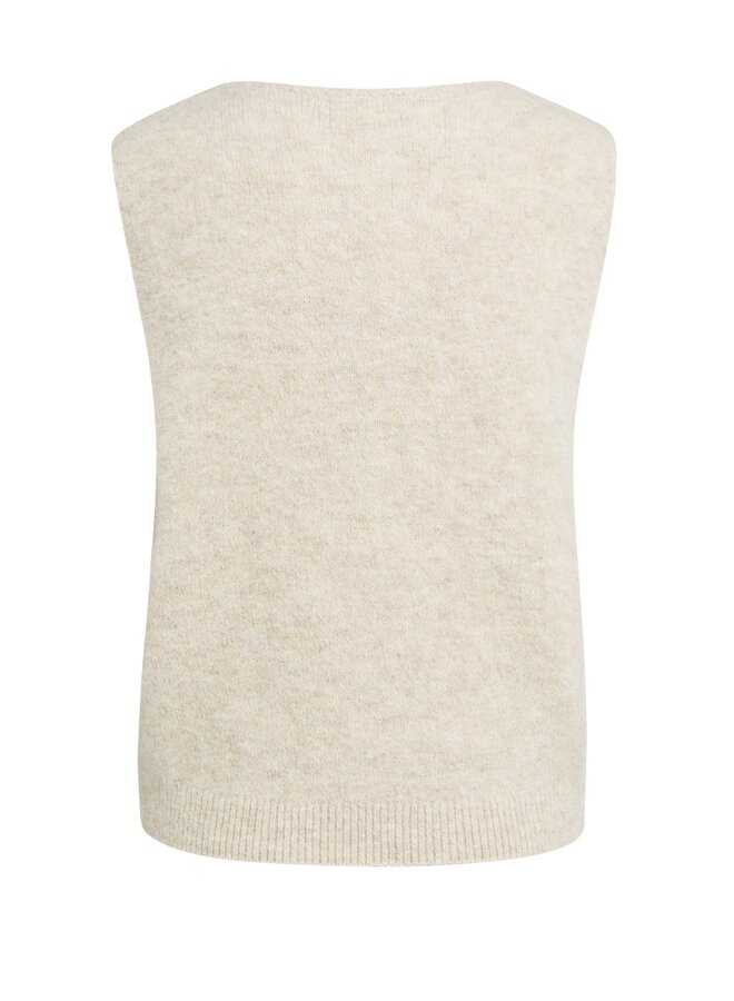 Yaya spencer met diepe v-hals beige