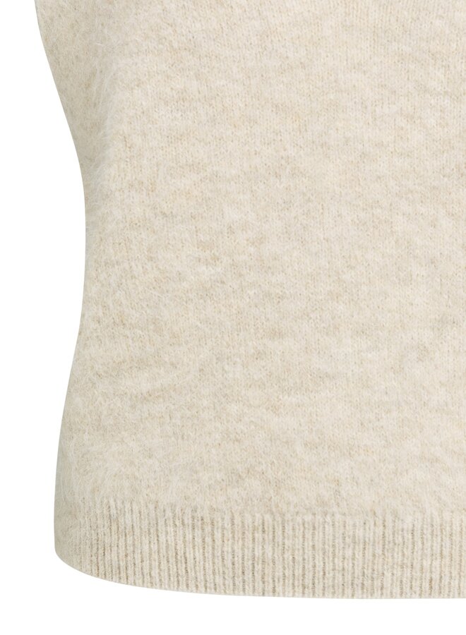 Yaya spencer met diepe v-hals beige