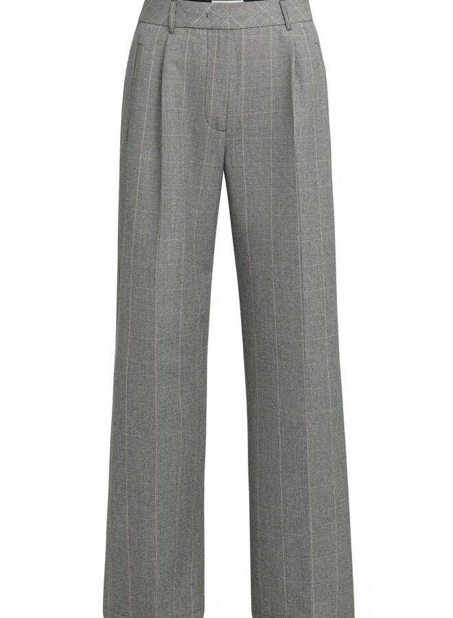 Yaya wijde broek met ruitpatroon