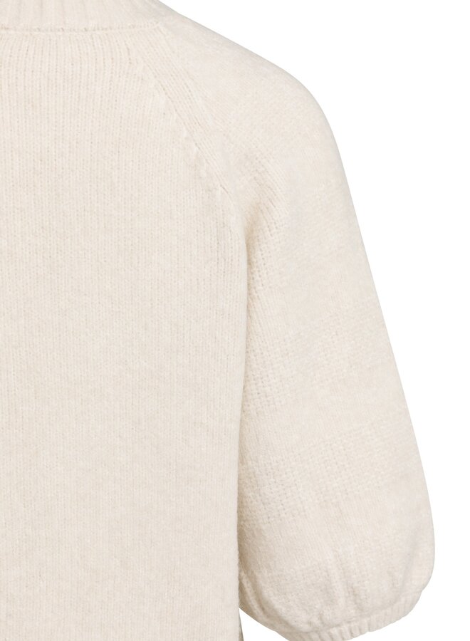 Yaya gebreide trui met ballonmouw off white