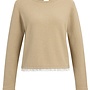 Yaya fijngebreide top met ruches aan manchet brown