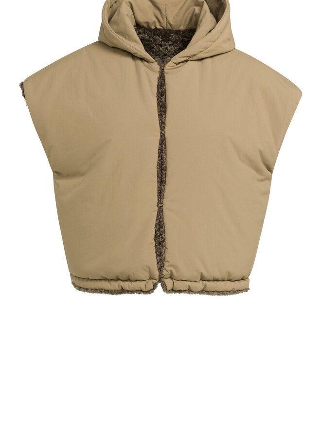 Yaya reversible bodywarmer van fake fur brown