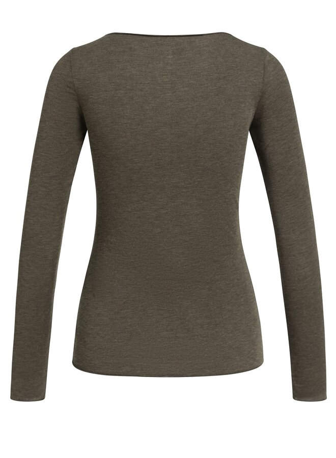 Yaya top met ronde hals brown