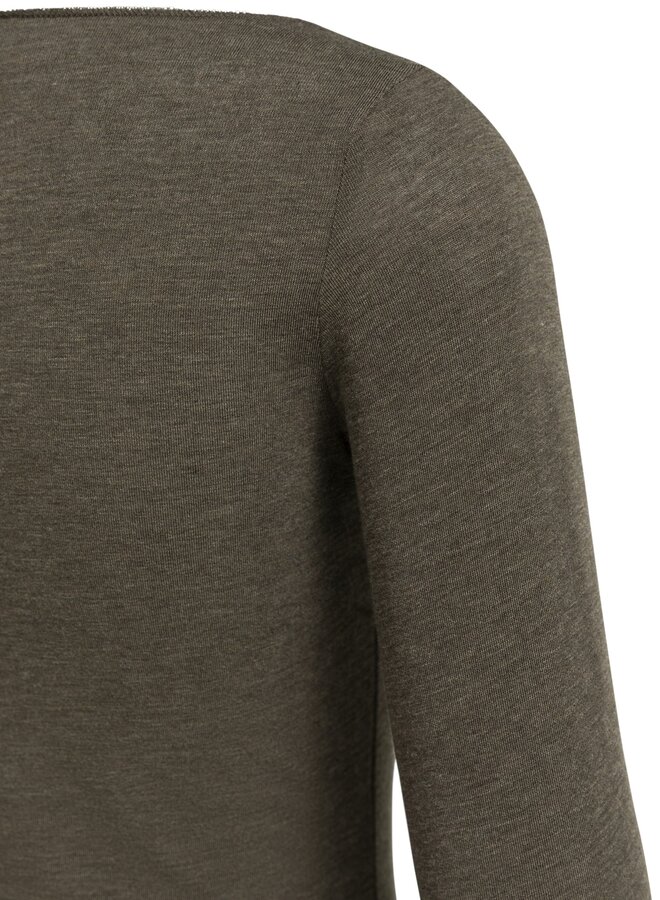 Yaya top met ronde hals brown