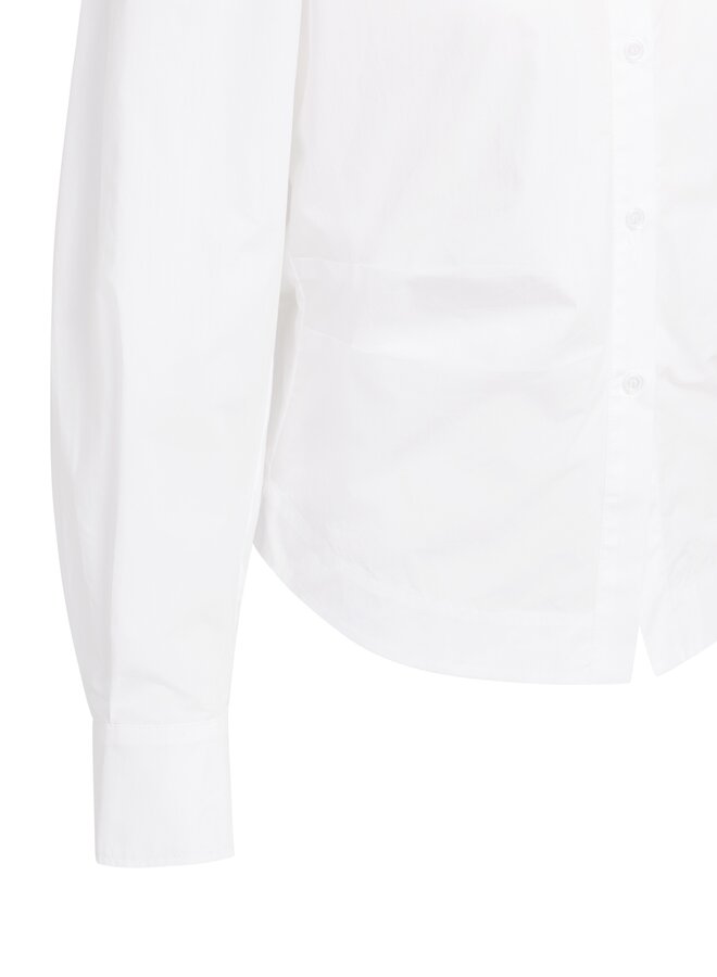 Yaya blouse met tailleaccent en plooien white