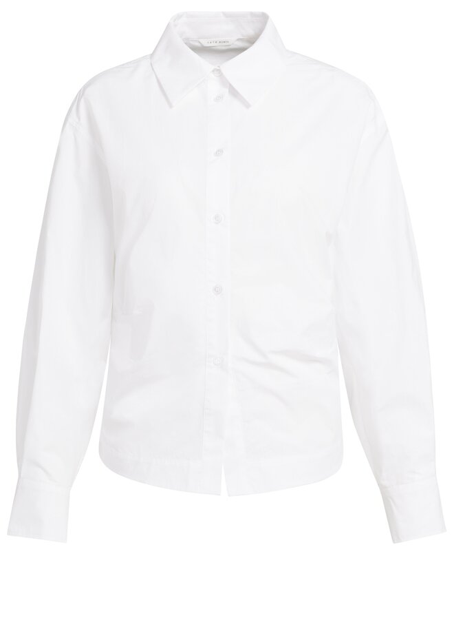 Yaya blouse met tailleaccent en plooien white