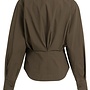 Yaya blouse met tailleaccent en plooien brown
