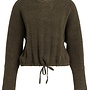 Yaya rib trui met vleermuismouw brown