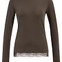 Yaya top with long sleeves lace brown