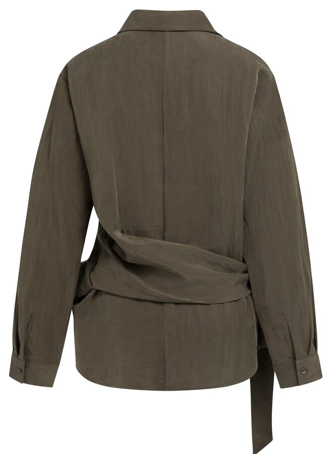 Yaya blouse knoopdetails brown