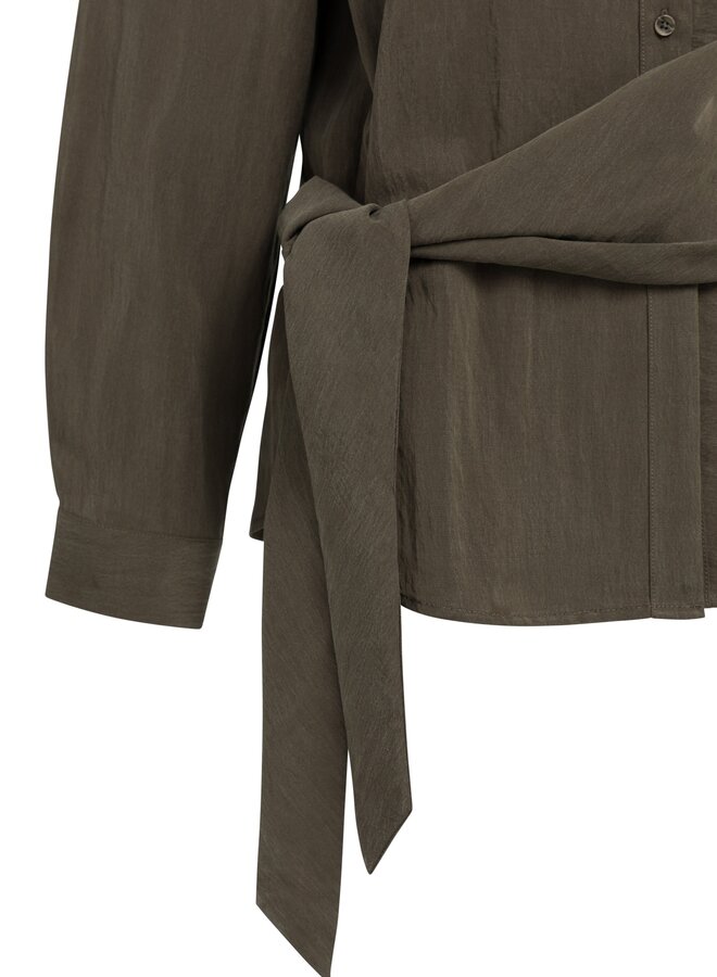 Yaya blouse knoopdetails brown