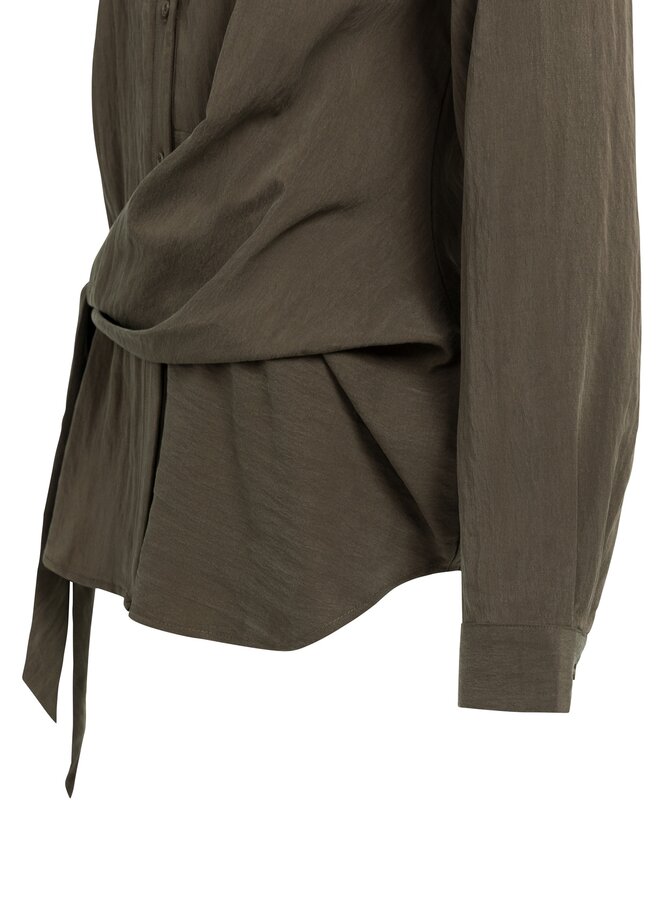 Yaya blouse knoopdetails brown