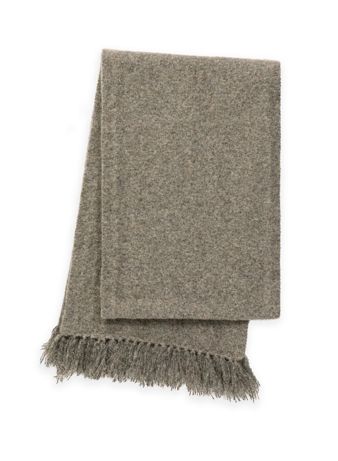Yaya scarf met franjes teak brown