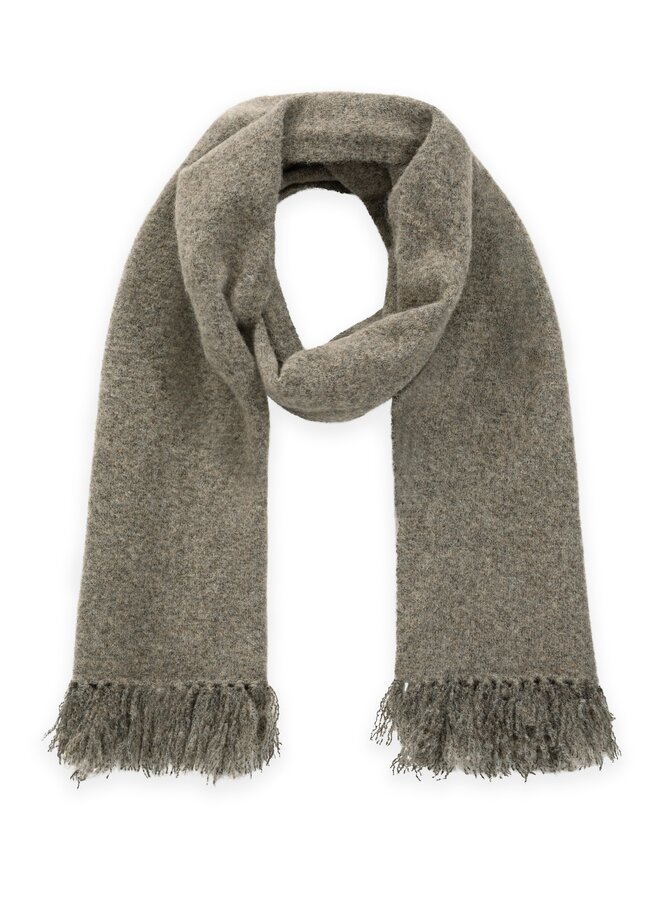 Yaya scarf met franjes teak brown