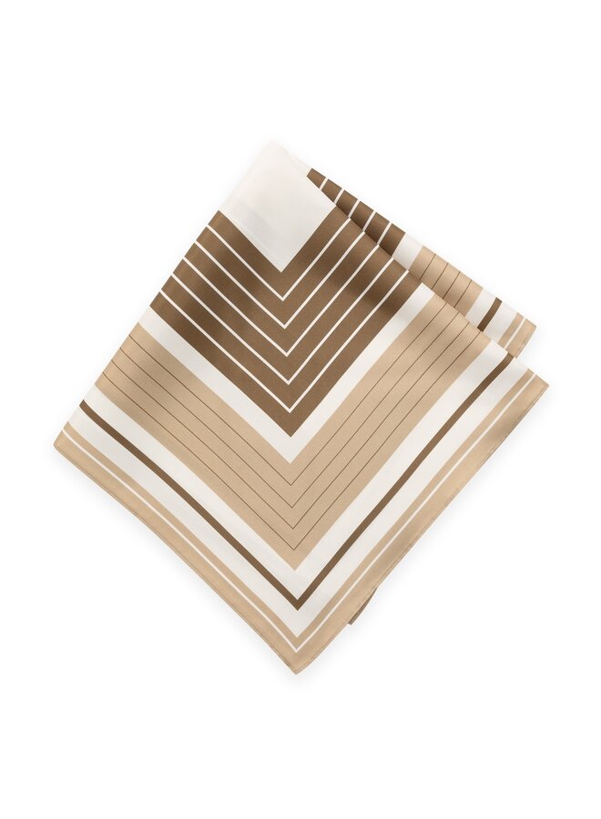 Yaya satijnen scarf brown dessin