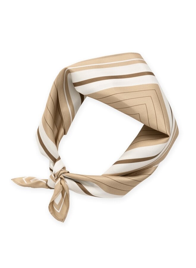 Yaya satijnen scarf brown dessin