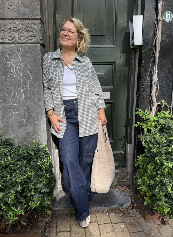 American V. hox06 blouse carreaux brouillard