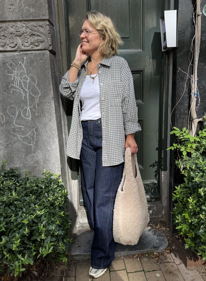 American V. hox06 blouse carreaux brouillard