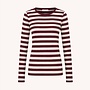 By Bar basic ls big stripe top burgundy