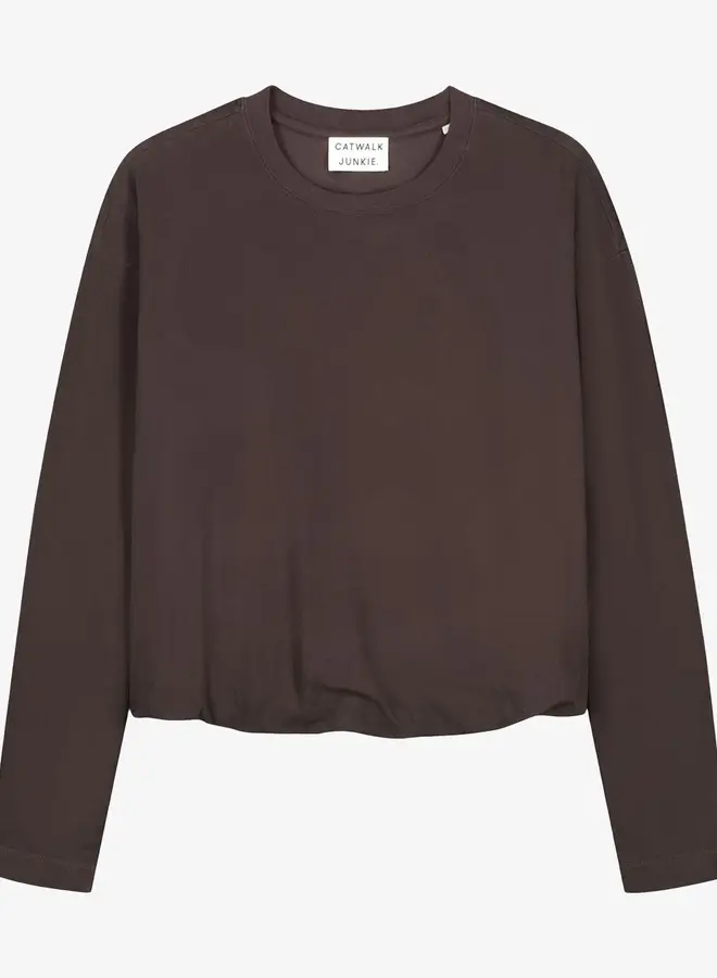 Catwalk junkie tuck in long sleeve brown