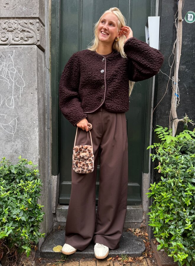 Club L'avenir sima teddy jacket auburn