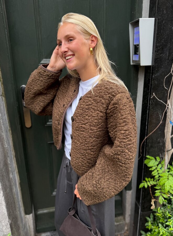 Club L'avenir sima teddy jacket walnut