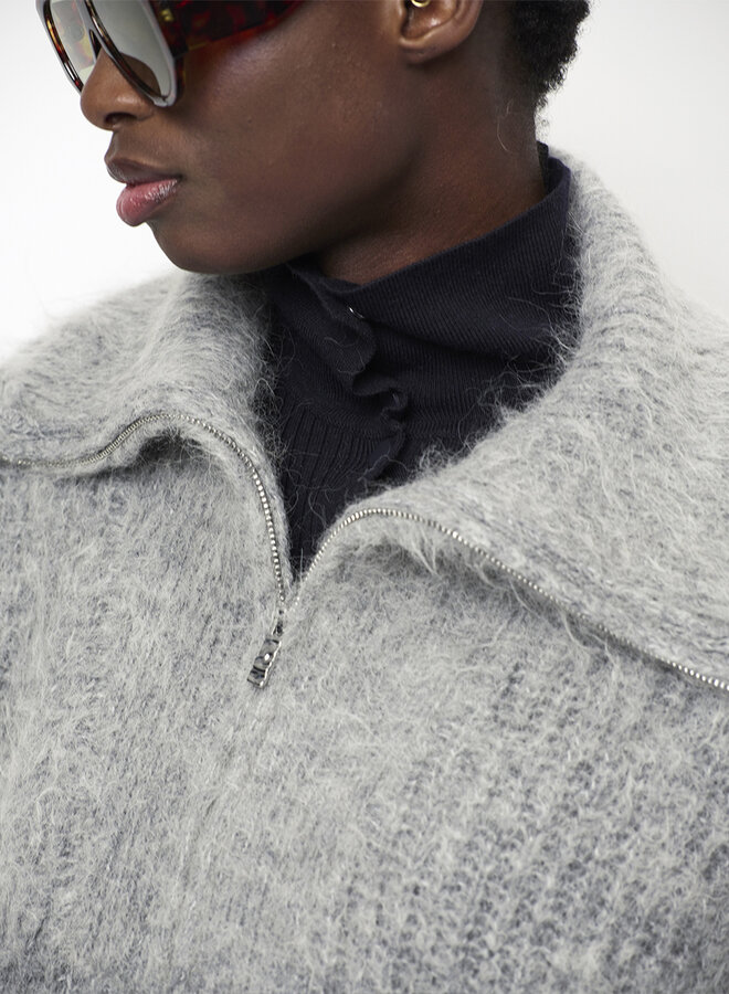 Dante6 emyla zip sweater grey