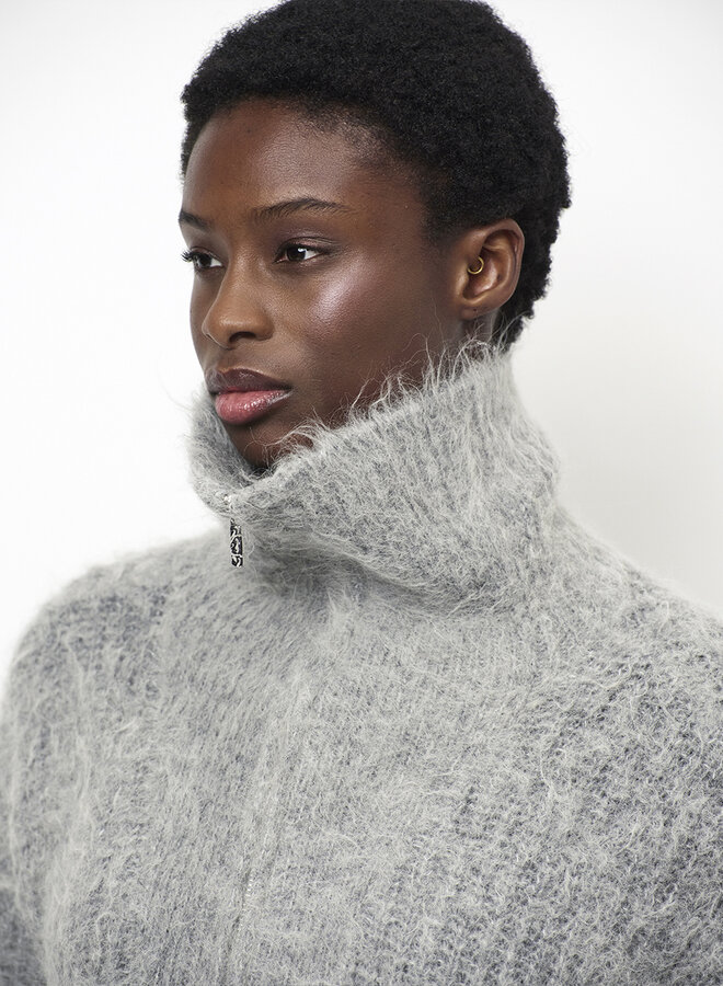 Dante6 emyla zip sweater grey