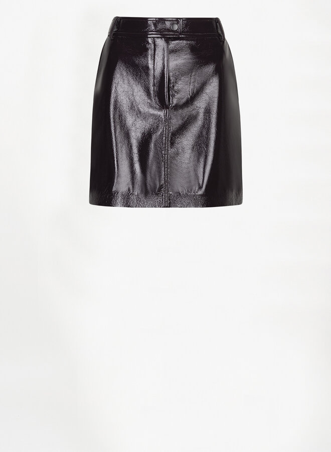 Dante6 evon faux leather mini skirt plum