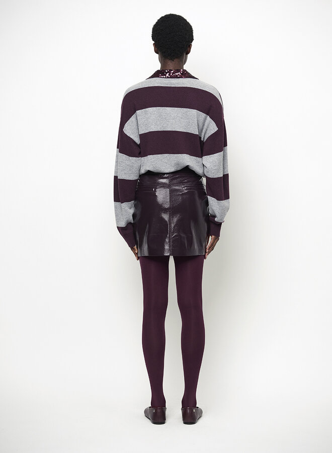 Dante6 evon faux leather mini skirt plum