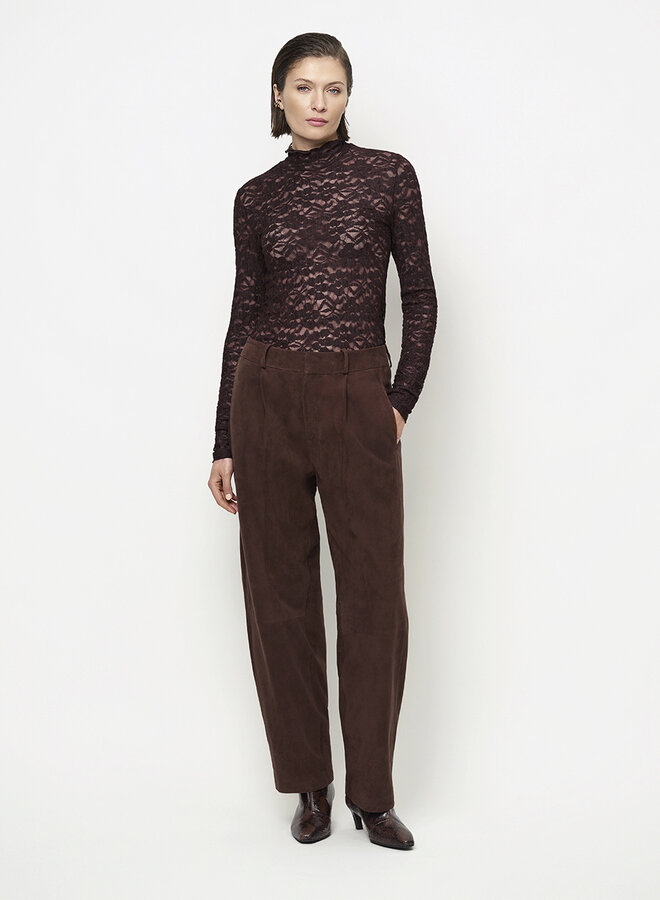 Dante6 irony lace turtle neck top plum