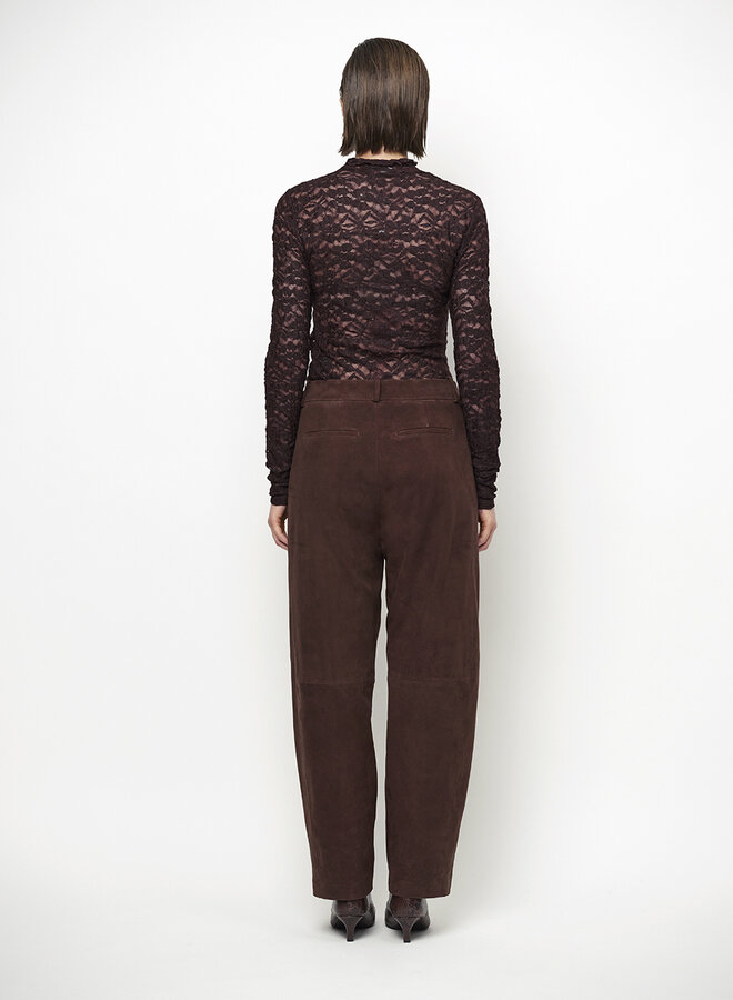 Dante6 irony lace turtle neck top plum