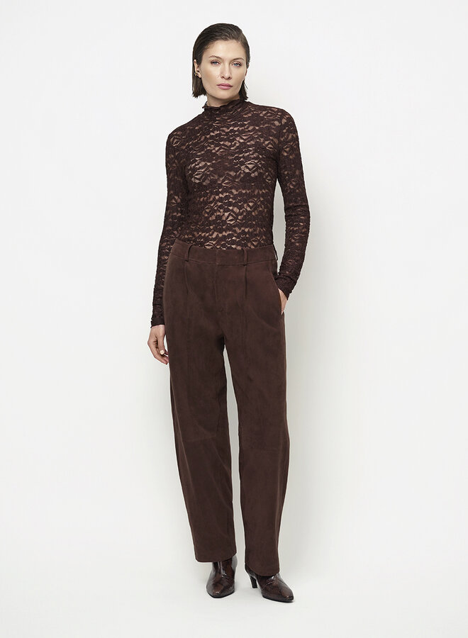Dante6 irony lace turtle neck top plum