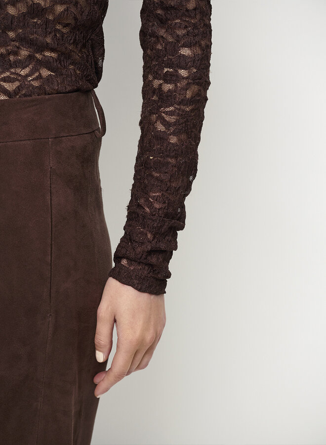 Dante6 irony lace turtle neck top plum