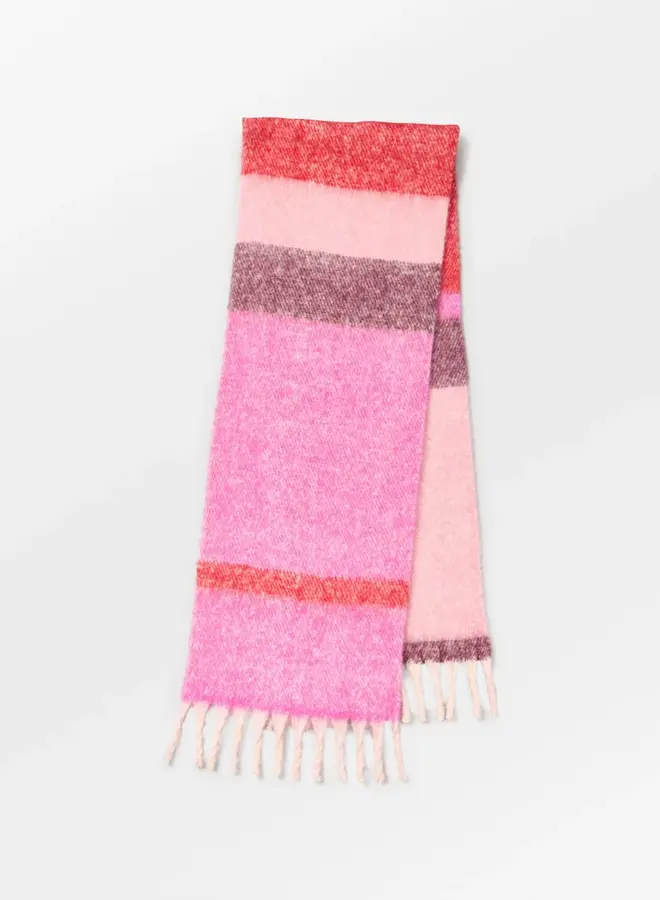 Becksöndergaard stripe bartletta scarf rose violet pink