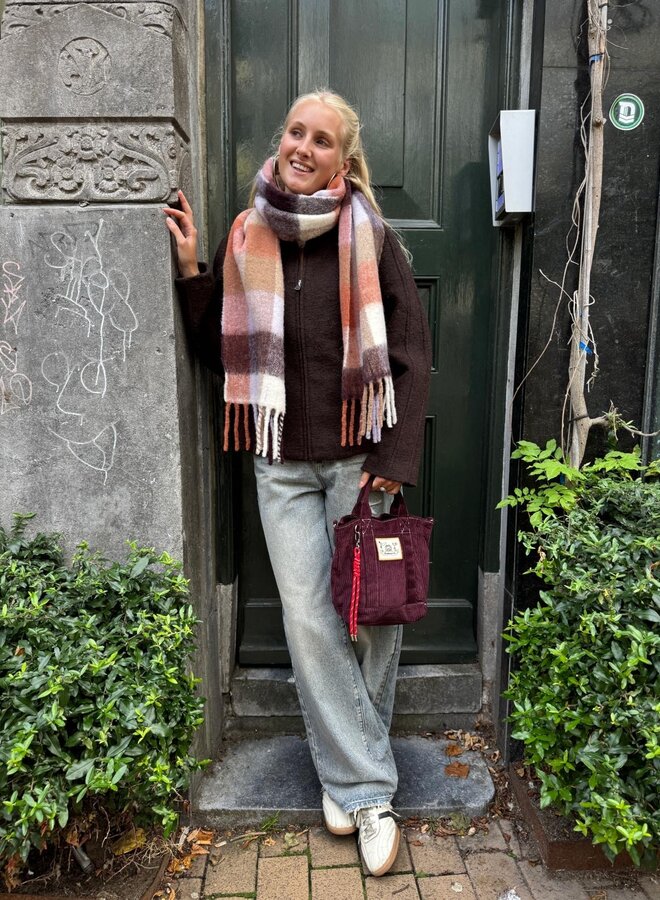 Becksöndergaard check anilopa scarf rooibos orange